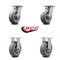 Service Caster 6 Inch Kingpinless Thermoplastic Rubber Wheel Swivel Caster Swivel 2 Rigid, 2PK SCC-KP30S620-TPRRF-2-R-2 - alternate 6